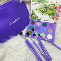 Purple 6pc Sugar Drizzle Pro Eyeshadow Brush Set with Makeup Bag